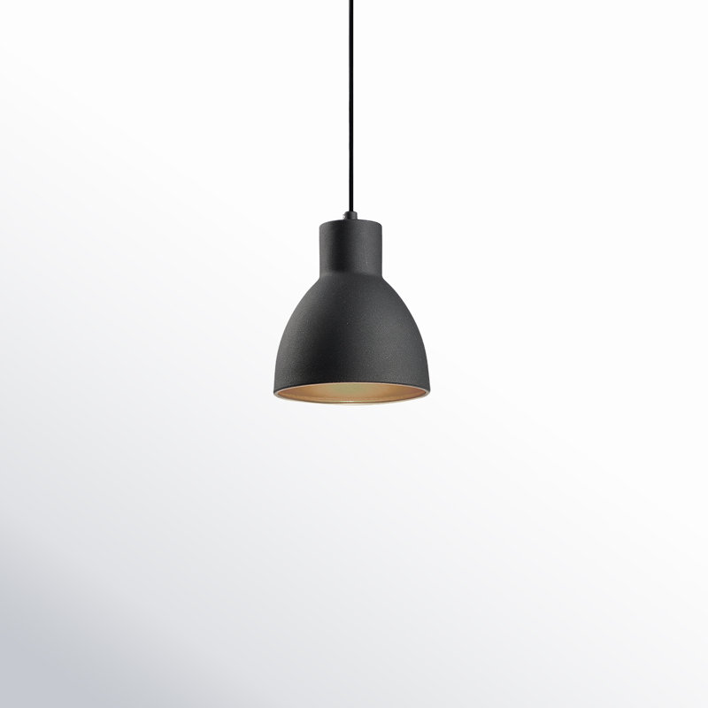 Wava 1 - Light Black/Gold Single Pendant, 130" H x 6" W x 6" D