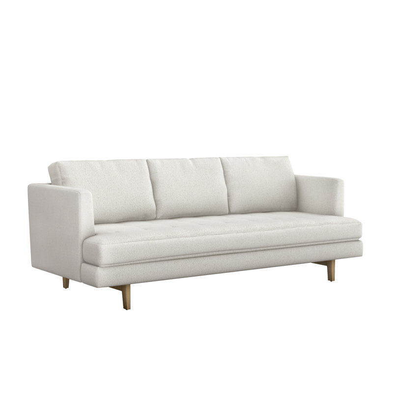 Ayler Tufted Sofa, Cameo 100% Polyester, Icy Gray