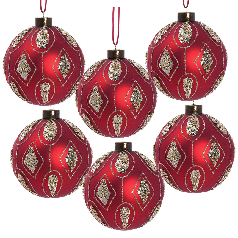Ornements de boule de Noël en verre pour décorations des fêtes Gurule D3,9 "