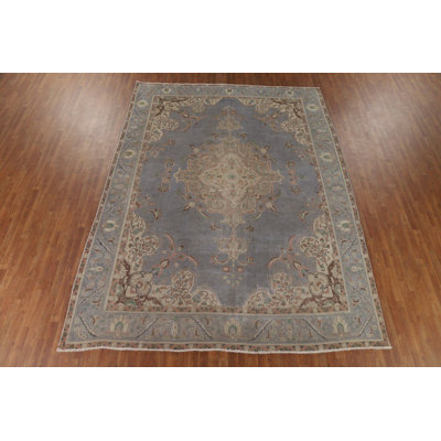 Handmade Blue Traditional Area Rug 9x12
