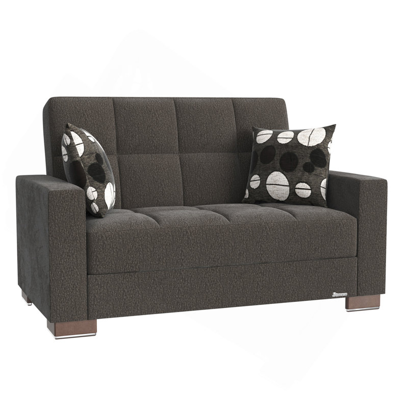 Causeuse convertible avec rangement Primenest Zenaero Collection, chenille grise, Gris foncé
