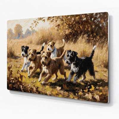 Dogs Border Terrier Beige Metal Wall Art