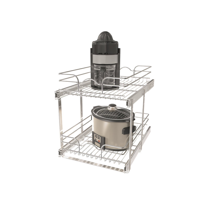 Rev-A-Shelf Pullout 2-Tier Basket Organizer for Kitchen or Vanity Cabinets , 15" W, 22" D