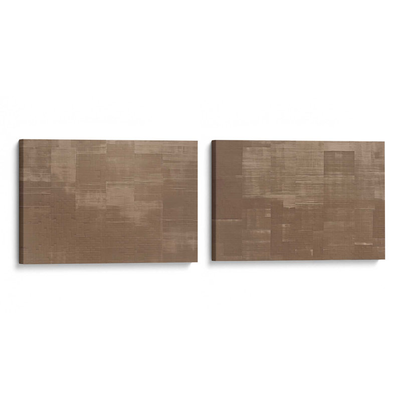 Sienna carrés ensemble de 2 impressions sur toile dans un cadre,, Toile tendue, H 20 po x l 60 po x P 1,25 po