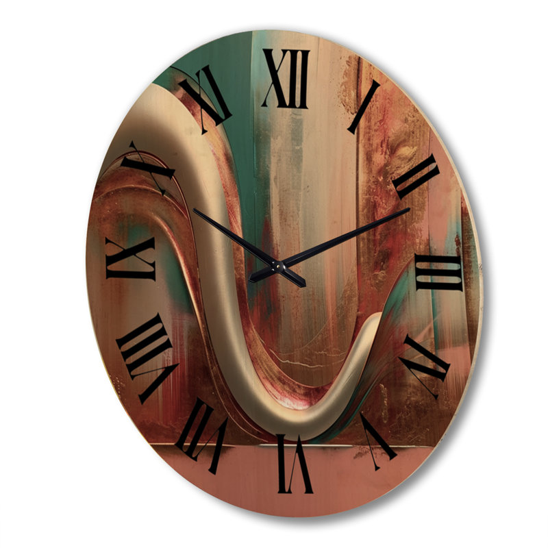 Horloge murale en bois massif Tacey, Très grand