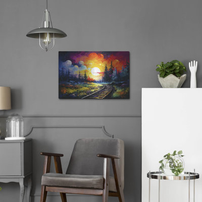 Millwood Pines 'Colorfull Rails' by Momart Metal Wall Art
