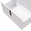Meuble-lavabo de 30 po avec lavabo en céramique et tiroirs pleine extension, glissières de tiroir encastrées à fermeture en douceur, conception cannelée, blanc
