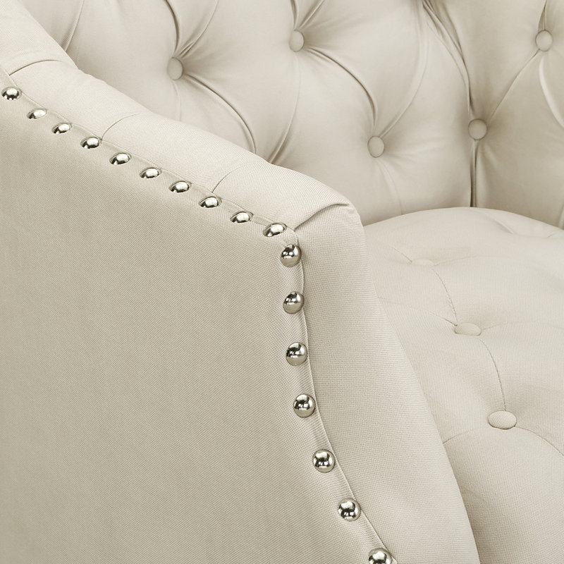 Fauteuil d'appoint Indrani, Mélange de polyester - gris clair