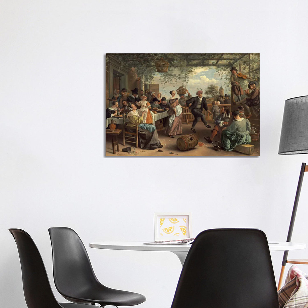 The Dancing Couple by Jan Steen - Wrapped Canvas Painting