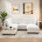 U-shaped Sectional Sofa Couch With A Movable Ottoman And A Coffee Table With Hidden Charging Devices-1926735750