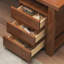 Bureau rectangulaire à 3 tiroirs en bois massif brun noisette-773787926