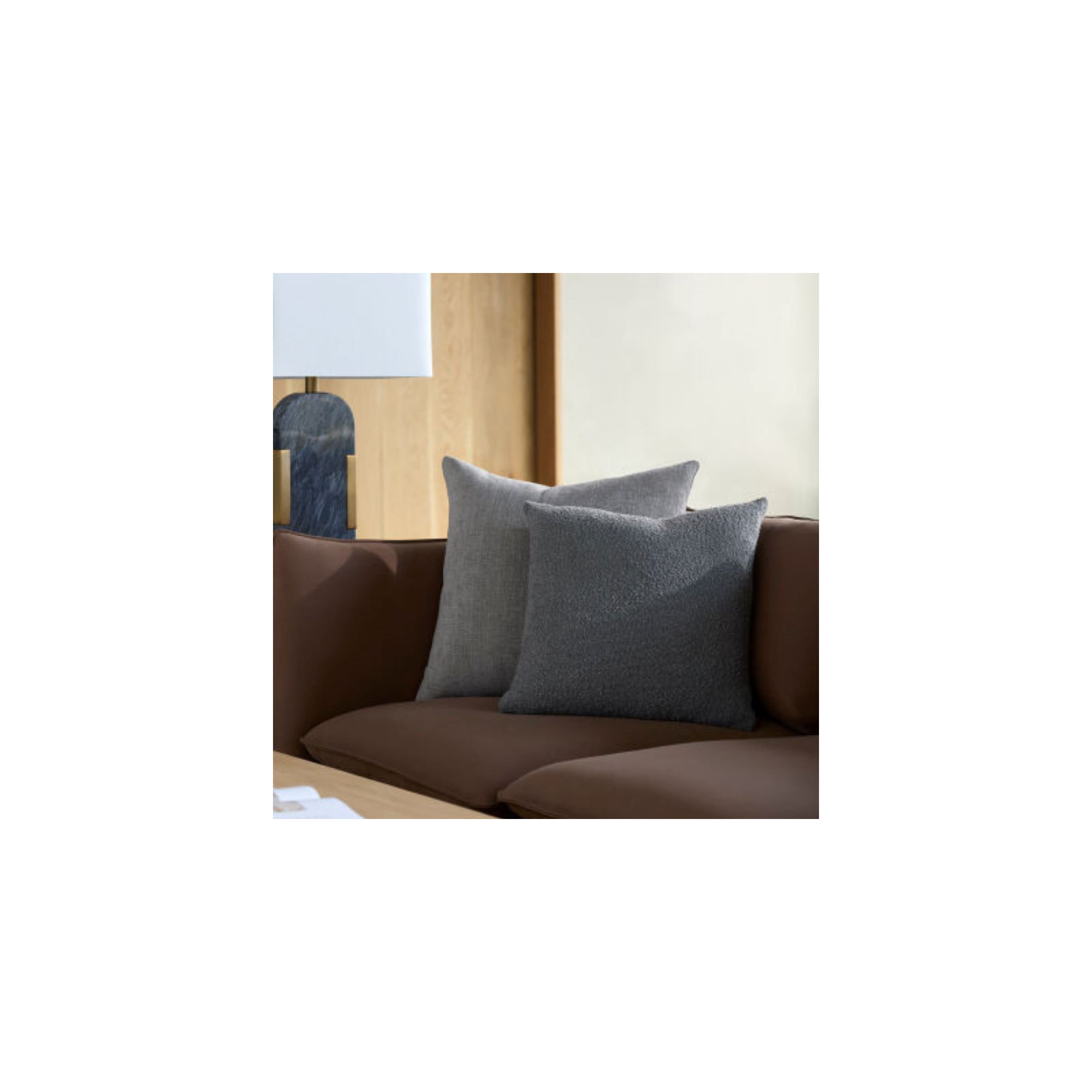 Amalfi Boucle Throw Pillow, 22" x 22", Gray, Polyester/Polyfill