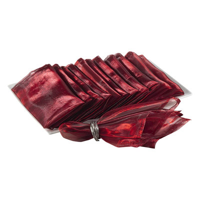 Elegant Sheer Organza Cloth Napkins 20" W X 20"l, Set Of 12