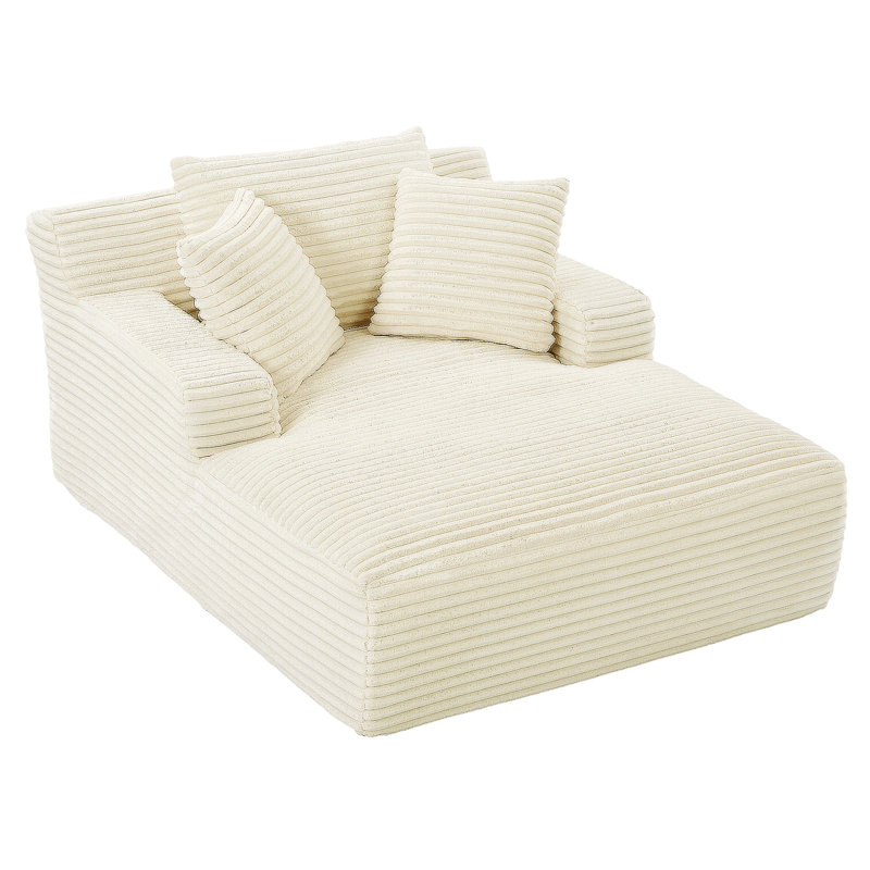 Très grand canapé-lit en velours côtelé 66 po pour l'intérieur, Beige