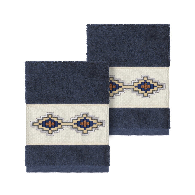 Essuie-mains en coton Gianna, Bleu minuit