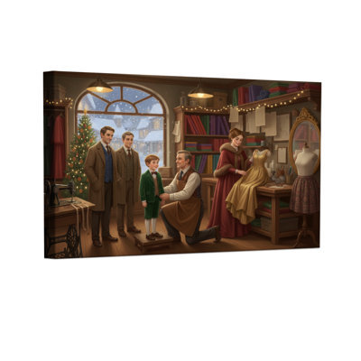 Ensemble de 3 reproductions d'art sur toile de Noël vintage