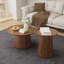 Ensemble de 2 tables basses rondes, grandes et petites tables centrales et d'appoint en bois, finition noyer moderne pour le salon et le bureau