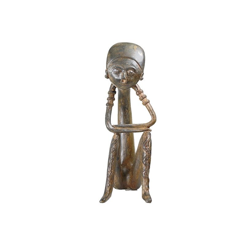 Sculpture bronze, homme de médecine contemporain
