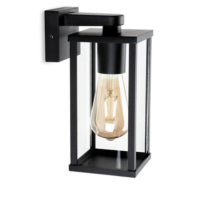 Black 25cm H Outdoor Armed Sconce