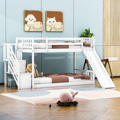 Bunk Bed With Convertible Slide And Stairway