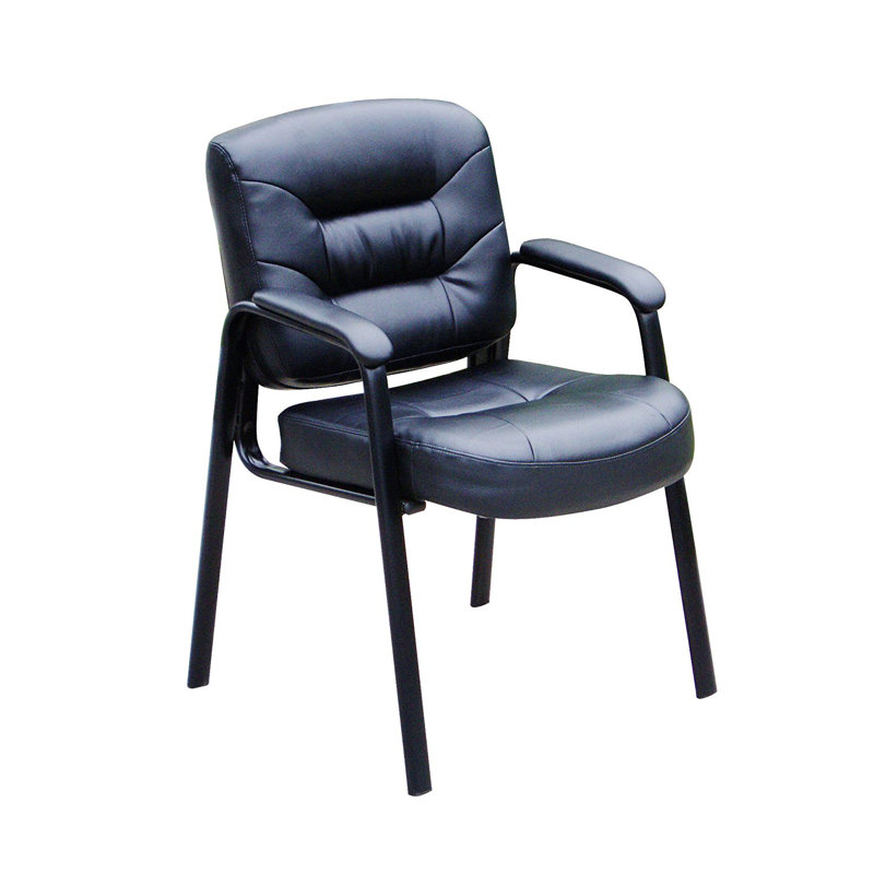 Schefter Faux Leather Seat Waiting Room Chair with Metal Frame