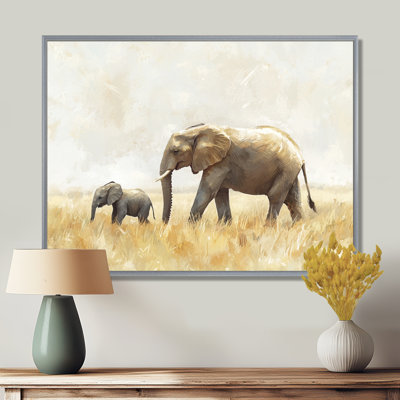 Éléphant avec son bébé en Afrique - Éléphant, art mural