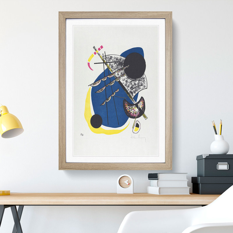 Small Worlds II by Wassily Kandinsky - Single Picture Frame Print on Wood, 65cm H x 48cm W x 2cm D, Oak Framed