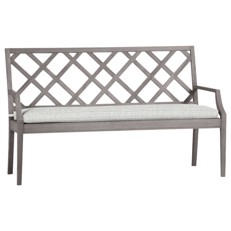 Banc d'extérieur en teck Haley, Huître teck, Pas de soudure, Perle Bali