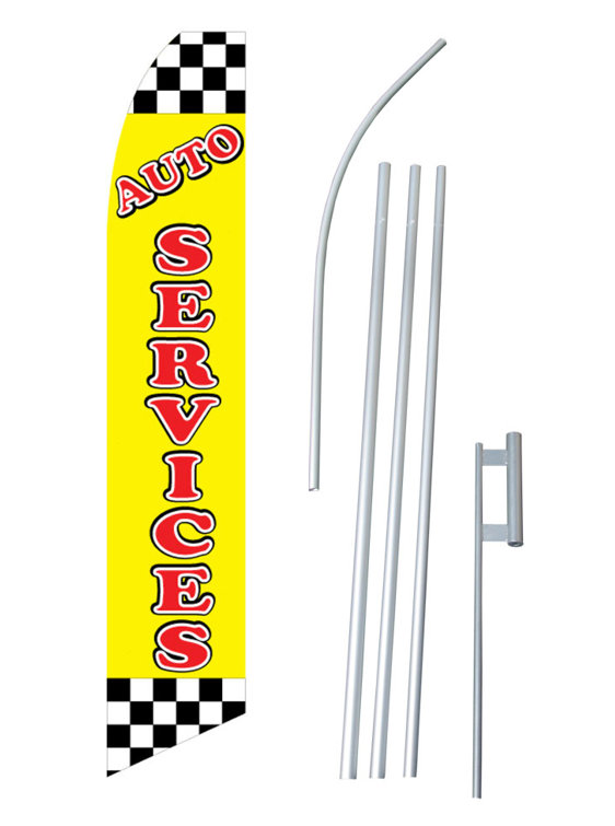 Double Sided 144'' H x 30'' W Polyester Flag Set