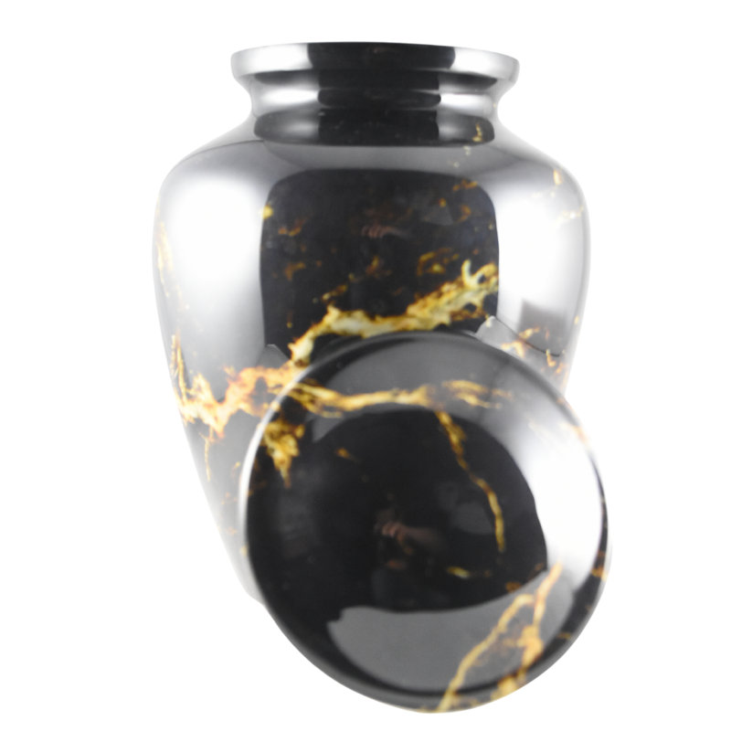 Reyanshi Handmade Urn, Black/Gold