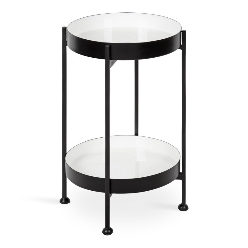 Antonne End Table, Black, White
