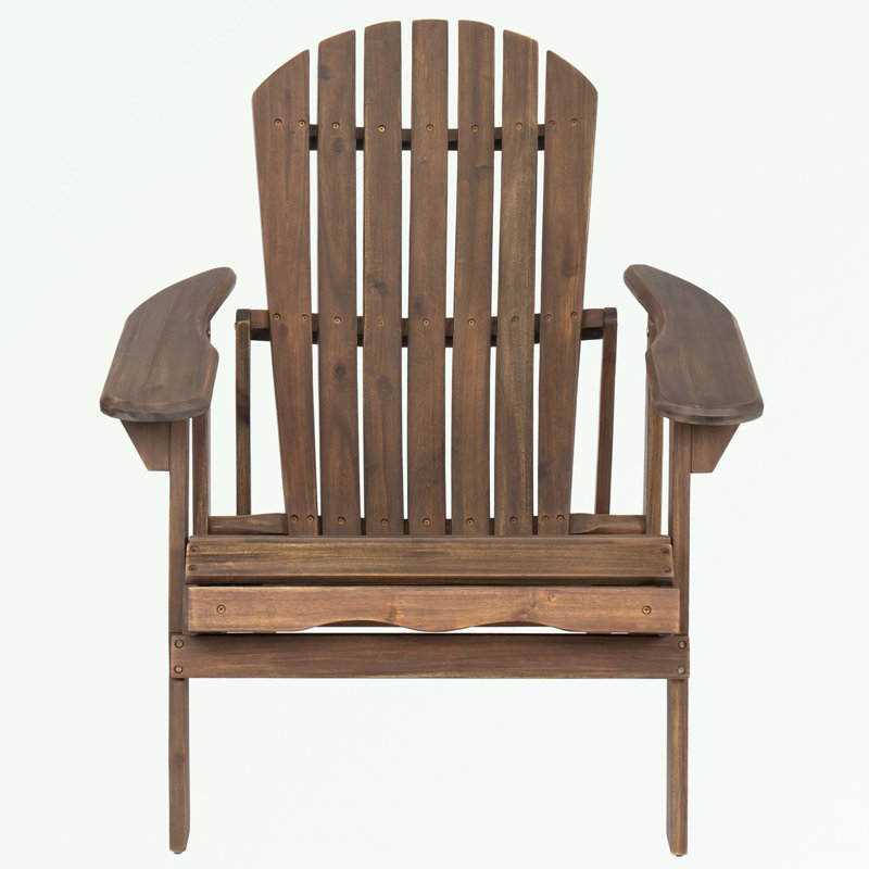 Wooden Outdoor Adirondack Chair with footrest and armrest, Gray