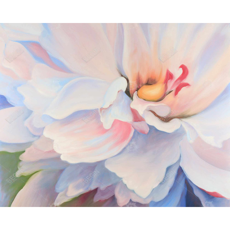 Fleur de couleur pastel - toile florale romantique pour la décoration intérieure
