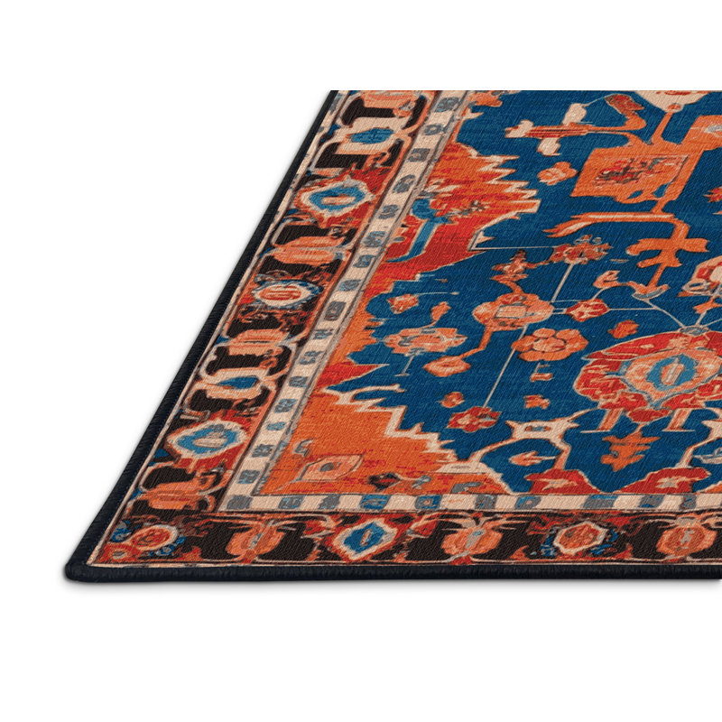 Tapis gris Tabriz lavable à la machine, Rond 7 pi