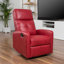 Fauteuil inclinable manuel en cuir synthétique rouge-16562373