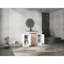 Armoire de salle de bain 48 po avec lavabo en céramique noire 2 compartiments, porte 48 po, 2 compartiments de rangement-876754823