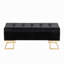 Banc de rangement en métal doré et velours noir
