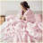 5-Piece Full/Queen Solid Pink Comforter Set