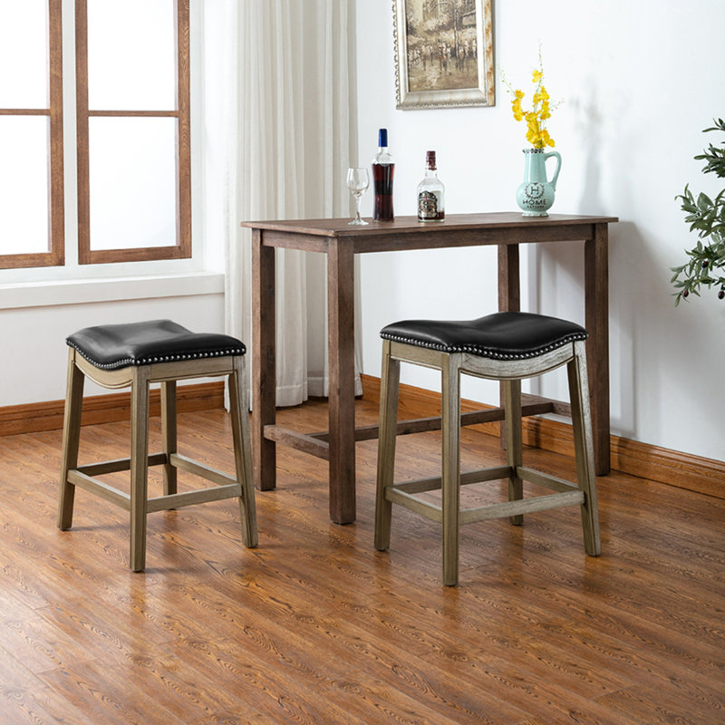 Tabouret de bar Arduss, Noir, Tabouret de comptoir (hauteur de l'assise 25,98 po