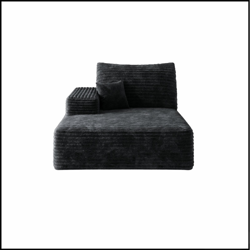 Canapé-lit modulaire moderne à droite avec tissu en velours côtelé moelleux, aucun assemblage requis, idéal pour une détente confortable et un gain de place dans les espaces de vie