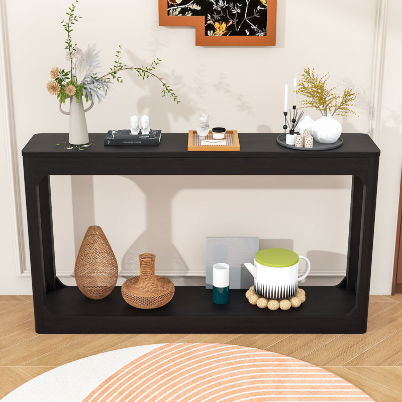Console sophistiquée moderne avec tablette ouverte, Noir