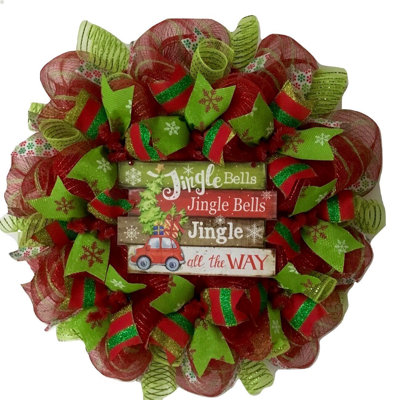 Couronne de Noël champêtre Jingle Bells Jingle All The Way
