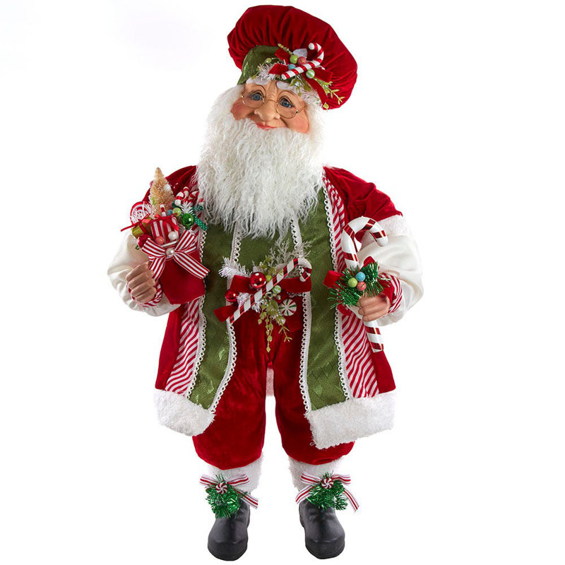 Elfe rouge et vert Kringle Klaus avec bonbon