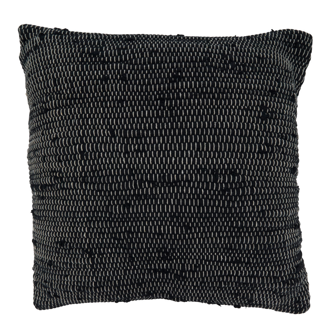 Noir Cotton 22" Throw Pillow Cover Saro