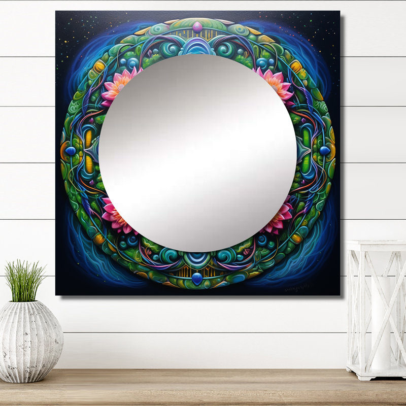 Ivyann - Miroir carré Boho Mandala pour décoration murale, 29 po x 29 po