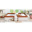 Très grand cadre de lit de jour rembourré avec clôture et escalier, (BRUN + BLANC) (ANCIEN SKU: SF000156AAD)