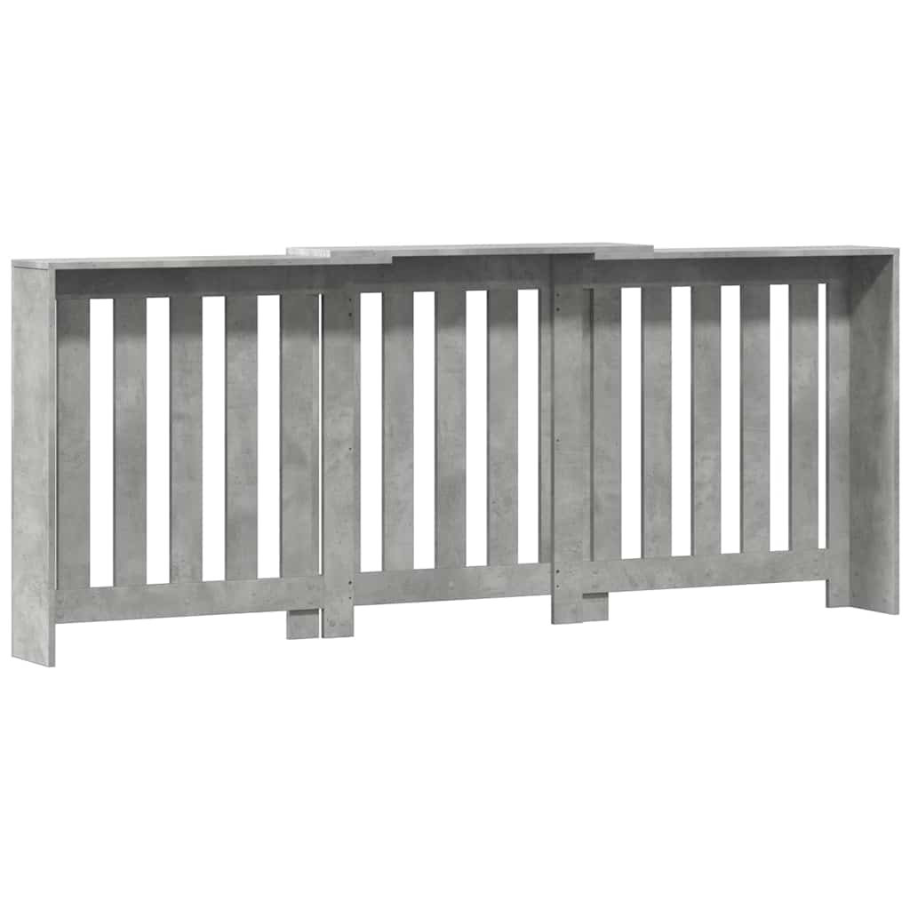 Radiator Cover Concrete Grey 205X21.5X83.5 Cm Engineered Wood