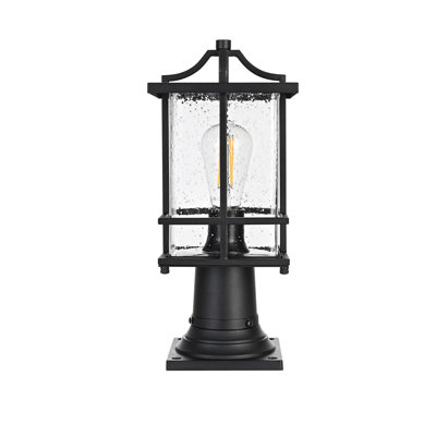 Lampadaire d'extérieur noir de 7 pouces Jaqueline