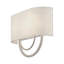 Grande applique dorée 2 lumières ADA avec abat-jour en tissu avoine fabriqué à la main avec tissu blanc à l'intérieur-1084118619