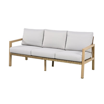 Canapé d'extérieur en aluminium 74,4 po Dymir avec coussins Sunbrella®